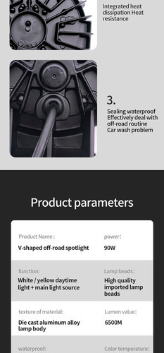 1pcs Faróis De Led Para Carro Universal/jeep Wrangler/tacoma - Imagem 7