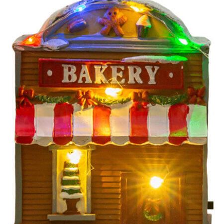 Musical Iluminado Natal Aldeia Casa Estatueta Decoração De - Imagem 3