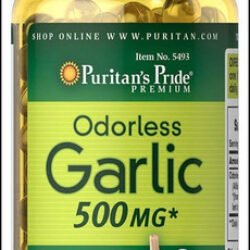 Puritans Pride Alho Inodoro 500 Mg, 250 Cápsulas Gelatinosas
