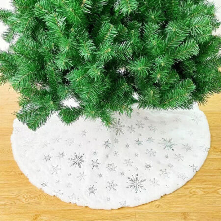 Saia Árvore Natal Frisado Floco Neve 120cm Branco Decoração — foto 18 Saia Árvore Natal Frisado Floco Neve 120cm Branco Decoração — foto 18