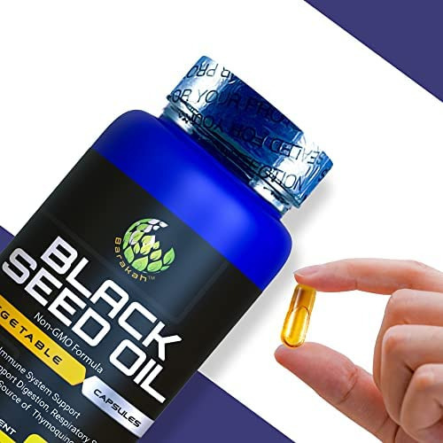 Cápsula Vegetal De Óleo De Semente Preta, 1000 Mg Por Porçã - Imagem 6
