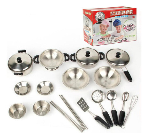 20 Peças De Aço Inoxidável Conjunto Panelas Cozinha - Imagem 2