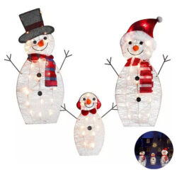 R Boneco De Neve De Natal Led Luminoso Com Decoração De