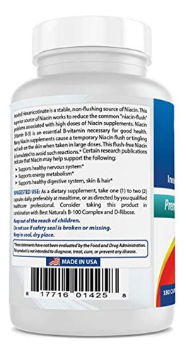 Best Naturals Flush-free Niacina Inositol Hexanicotinato 500 - Imagem 4