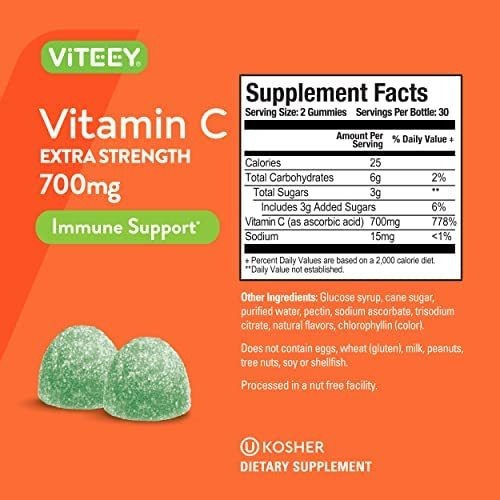 Vitamina C Viteey 700mg 60 Gomitas - Imagem 3