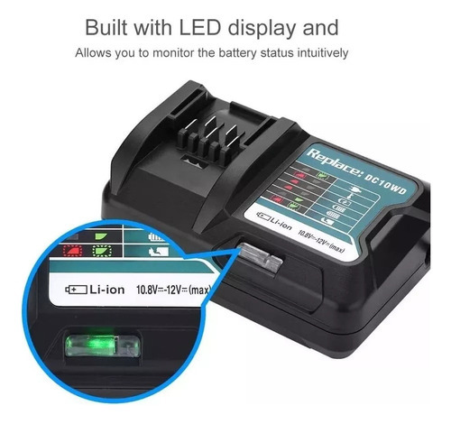 A Carregador Rápido De Bateria De Lítio 10,8-12v Para Makita - Imagem 6