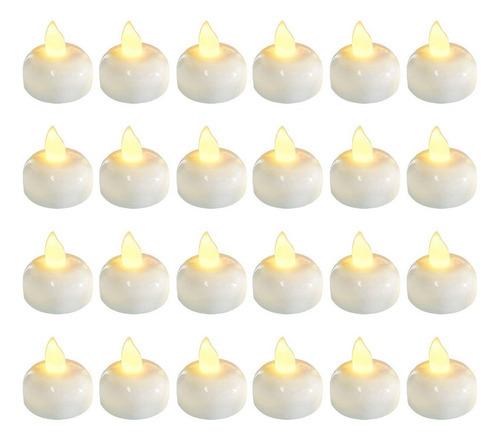24 X Led Flutuante À Prova D"água Luz De Chá Flutuante