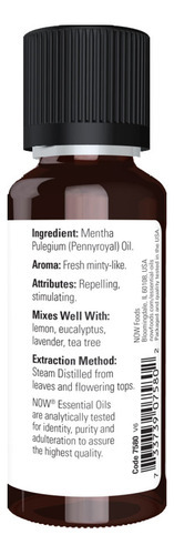Óleo De Poejo Now Foods Pennyroyal 30ml Importado 3un - Imagem 3