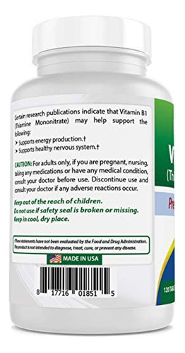 Best Naturals Vitamina B1 Como Mononitrato De Tiamina 100 Mg - Imagem 3