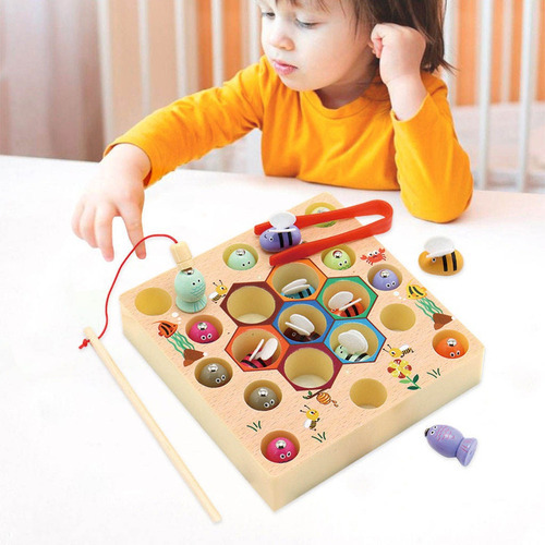 Montessori De Madeira Braçadeira De Pesca Jogar Jogamento - Imagem 8