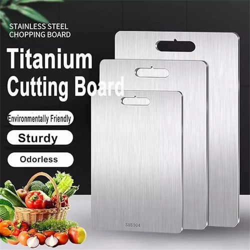 Tábua De Cortar Tábua De Corte De Cozinha Inoxidável De Dupl - Imagem 2