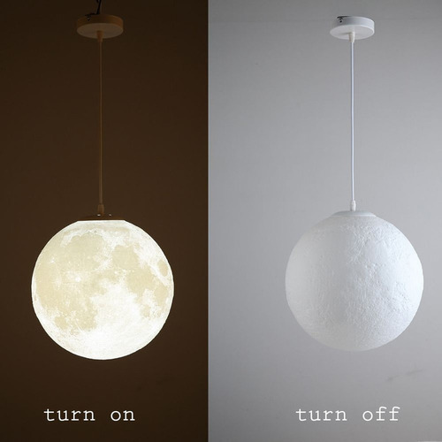 Candeeiro Suspenso De Estilo Moderno Com Design De Lua Impre - Imagem 5