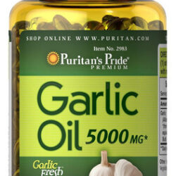Óleo De Alho Puritans Pride, 5000 Mg, 250 Contagens