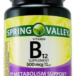 Suplemento De Vitamina B12 De Spring Valley 500 Mcg 100 Comp