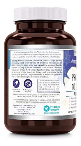 Amazing Flora Probiotic 10 Melhores Cepas De Probióticos, C - Imagem 2
