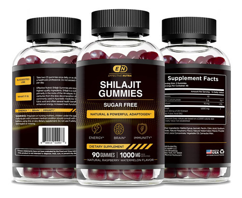 Eficaz Nutra Pure Himalayan Shilajit Gummies Para Homens E M - Imagem 8