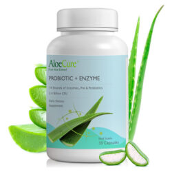 Aloecure Probiótico + Enzima + Prebiótico + Cápsulas De Alo