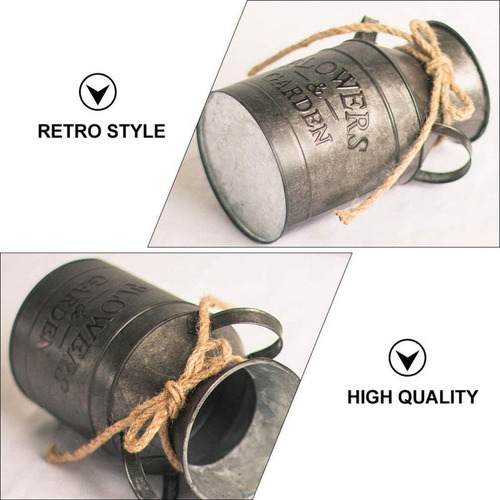 De Vaso Vintage Chique Antigo, Lata Leite Metal Galvaniza - Imagem 5