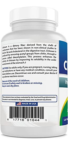 Best Naturals -- Quitosana -- 500 Mg -- 120 Comprimidos - Imagem 5