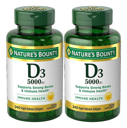 Natures Bounty Vitamina D3, Suporte Imunológico, 125 Mcg (50