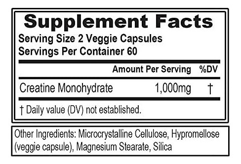 Cápsulas De Monohidrato De Creatina Pura Evlution 1000 Mg N - Imagem 2