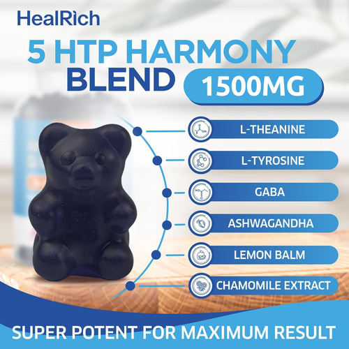 Gomas Para Alívio Do Estresse - 1500mg 5htp Com L-teanina Ga - Imagem 3