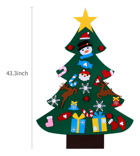 Árvore De Feltro Diy De 43 Polegadas Com Ornamentos Removíve - Imagem 4
