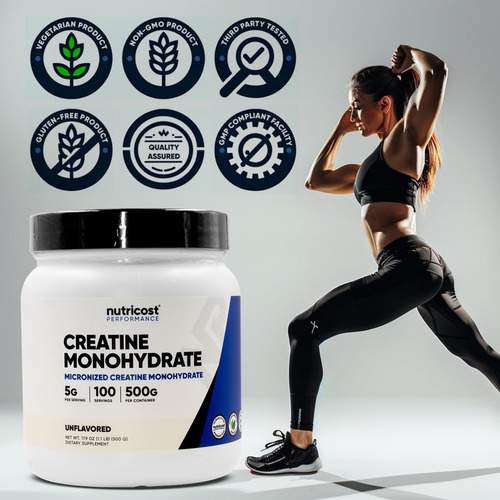 Creatina Monohidratada Em Pó Nutricost 500 G (17,9 Onças) - - Imagem 3
