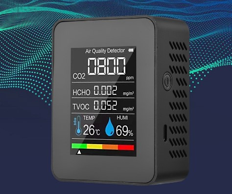 Detector De Qualidade Do Ar Formaldeído Tvoc Sensor Co2 Pm2. - Imagem 4