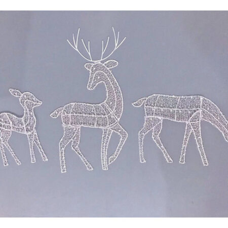 Família De Alces Natal Com Três Decorações Natal Jardim Led - Imagem 8