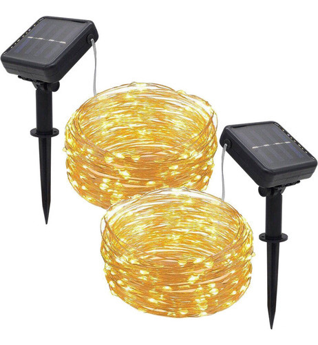 2 Pacotes De Luzes De Corda De Fadas Solares, 30m 300 Conduz