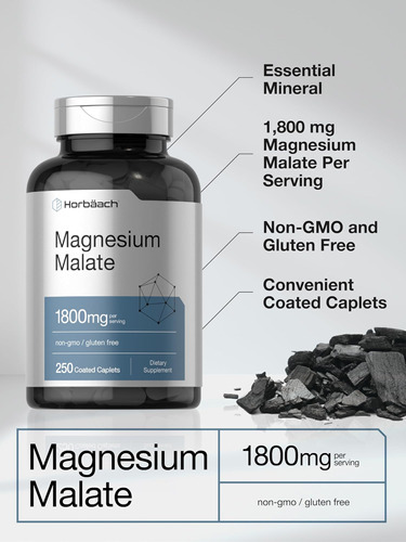 Horbäach Malato De Magnésio 1800mg | 250 Cápsulas Revestidas - Imagem 4