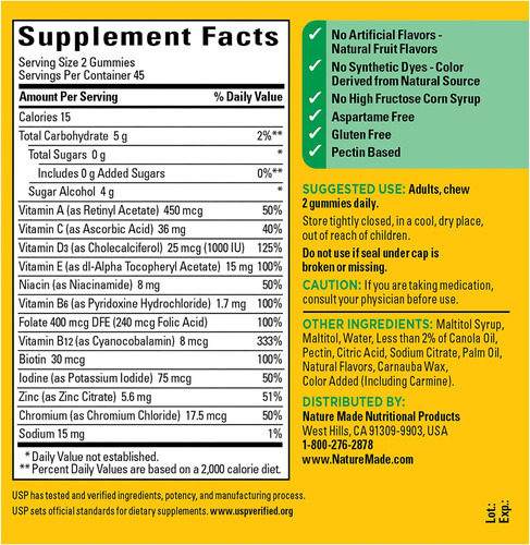 Gomas Multivitamínicas De Zero Açúcar Feitas Pela Natureza, - Imagem 6