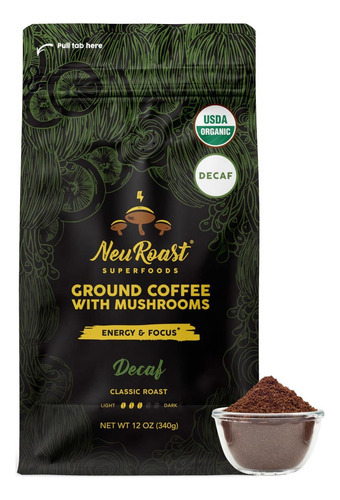 Café Orgânico Suíço Descafeinado Com Cogumelos Moídos Da Neu