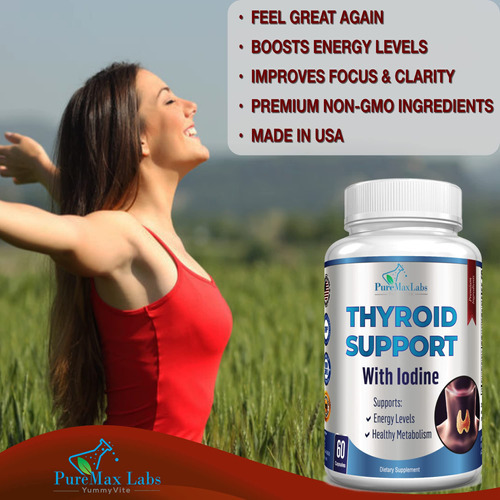 Suplemento Yummyvite Thyroid Support Com Iodo 60 Cápsulas - Imagem 3