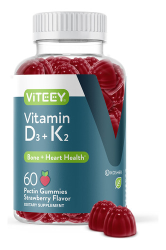 Gomas De Vitamina D3 + K2 - 1000 Ui De Vitamina D3 + 100 Mcg