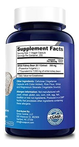 Nusapure Feijão Branco 7.000 Mg 200 Cápsulas Vegetais - Extr - Imagem 2