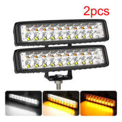 2 Faróis, 18 Barras De Led 54w Strobe 6000k Para Moto 4x4 Su