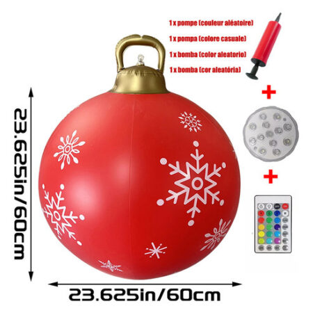 Enfeites De Bola Decorados De Natal Infláveis De Pvc Grandes - Imagem 44