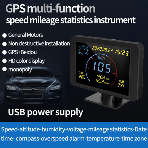 Head Up Display Gps Digital Hud Alarm Velocímetro De Veículo - Imagem 3