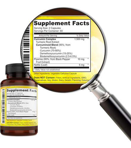 Key Nutrition, Complexo De Cúrcuma E Curcumina Com Piperina, - Imagem 2
