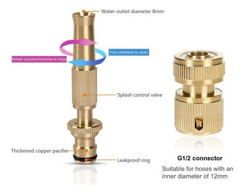 2pzas Pulverização Conector De Alta Pressão Esguincho Mangue - Imagem 8