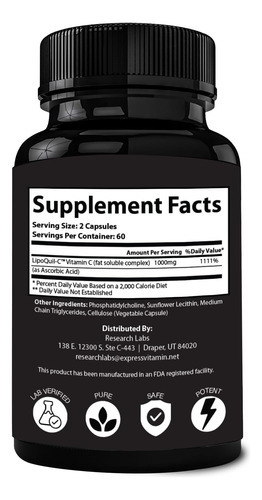 Research Labs Absorção De Suplemento De Vitamina C Lipossoma - Imagem 6