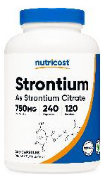 Suplemento Nutricost Citrato De Estrôncio 750 Mg 240 Cápsula - Imagem 2