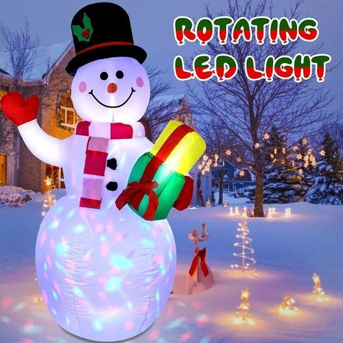 Macaco De Neve De Natal Multicolor Led Inflável 1,5 M, 150 - Imagem 5