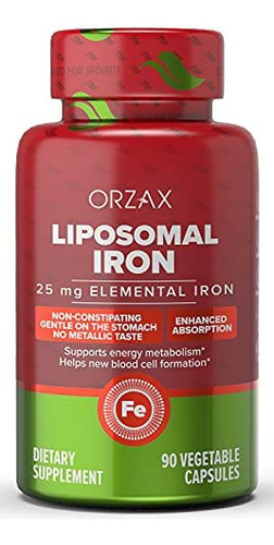 Suplemento De Ferro Orzax 25 Mg -tecnologia Lipossomal- Bio