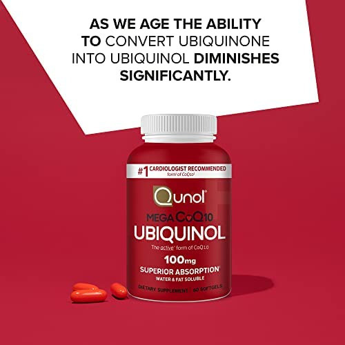 Ubiquinol Coq10 Softgels, Qunol Mega Ubiquinol 100mg - Abso - Imagem 2