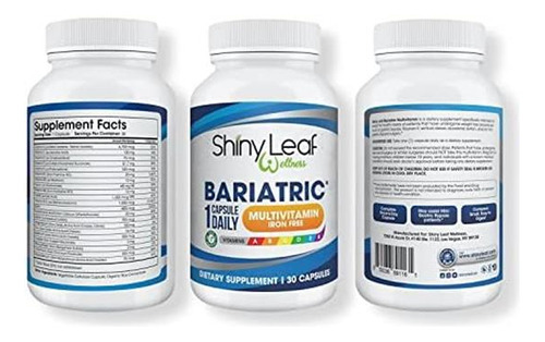 Cápsulas Multivitamínicas Bariátricas Shiny Leaf Sem Ferro - Imagem 2
