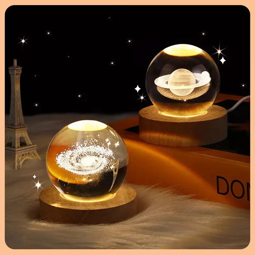 Lâmpadas De Atmosfera De Projeção De Bola De Vidro Led 3d - Imagem 4
