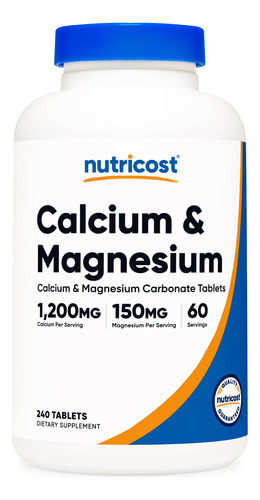 Suplemento Nutricost De Cálcio E Magnésio 240 Comprimidos